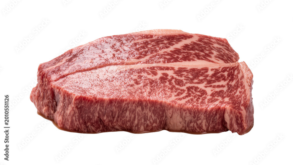 Fototapeta premium Marbled raw beef steak ribeye cut close-up