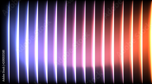 Abstract Blue Purple Orange Glowing Vertical Lines Gradient Background Futuristic Neon Light Design