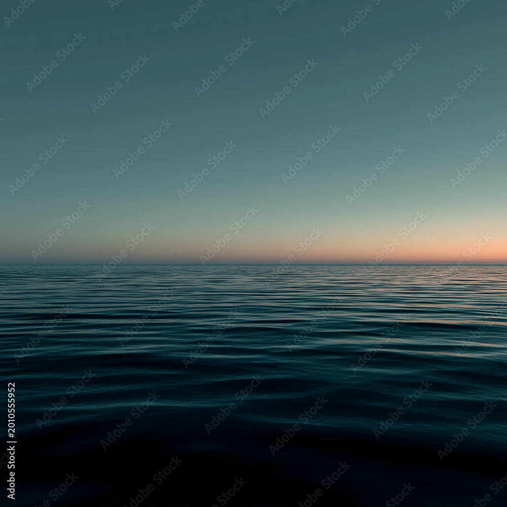 Obraz premium calm ocean horizon minimal composition, sunset over the sea