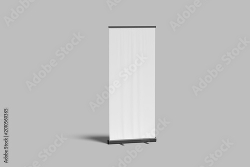 Realistic Roll Up Banner Blank Mockup Set