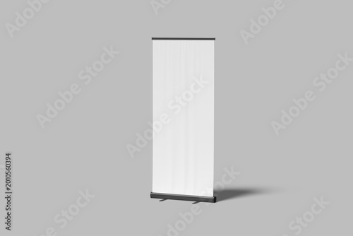 Realistic Roll Up Banner Blank Mockup Set