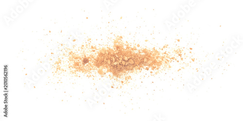 Cuadro en lienzo Pile of dry brown bread crumbs scattered on a flat surface