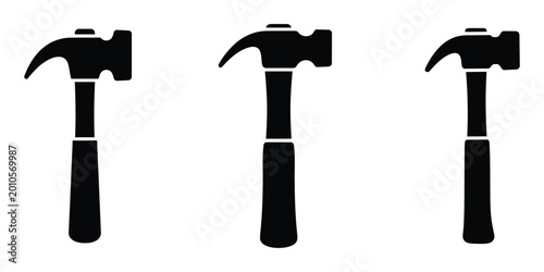 Hammer icon silhouette vector isolated illustration design