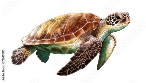 Photography Green Sea Turtle Resting on White Surface