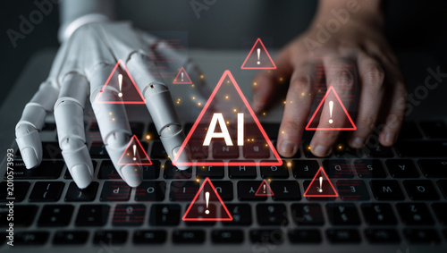 Photos Futuristic artificial intelligence concept depicting AI hallucination, processing errors, and generating misinformation