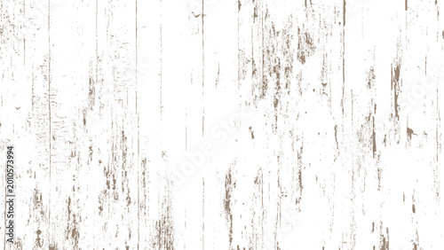 Tableau sur toile Old white wooden plank wall with brown streaks and scratches texture background