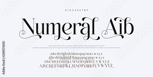 Cuadro en lienzo Numeral Aib Elegant alphabet letters font logo