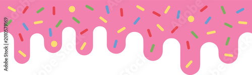 Fotografia icing frosting drip background with sprinkle texture