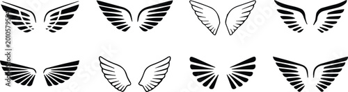 Fotografía wing emblem vector pack for branding insignia monogram crest