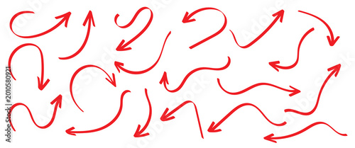 Cuadro en lienzo Set of line bounce jump arrows vector illustration