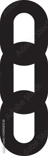 Modern bold digital number eight design with rounded edges and gaps