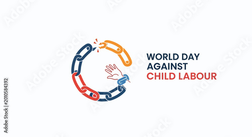 Schilderij op canvas World Day Against Child Labor Logo.
