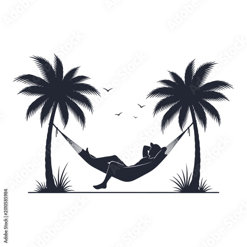 Bild auf Leinwand Person Relaxing in a Hammock Outdoors.