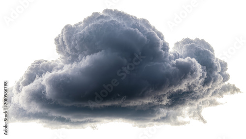 Billede på lærred Dark stormy cumulonimbus cloud formation, isolated on transparent background