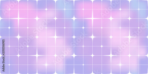 Sparkle paper y2k kawaii background with pastel star pattern and gingham aesthetic for a trendy texture. Light pink element and diamond rainbow line effect  twinkle anime.