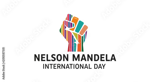 Cuadro en lienzo Nelson Mandela International Day Logo Design.