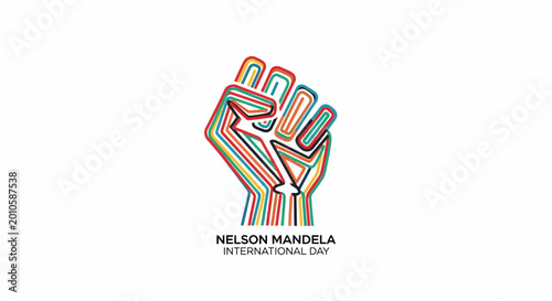 Cuadro en lienzo Nelson Mandela International Day Logo Design.