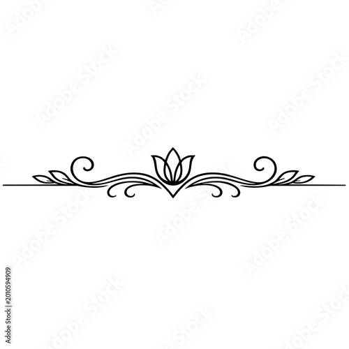 Line flourish clip art design on plain white transparent isolated background for card, shirt, hoodie, sweatshirt, apparel, tag, mug, icon, poster or badge