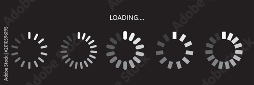 Tableau sur toile Set of loading bar icon collection