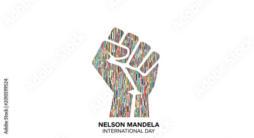 Cuadro en lienzo Nelson Mandela International Day Fist Logo.
