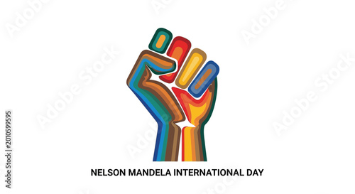 Nelson Mandela International Day Fist Symbol.