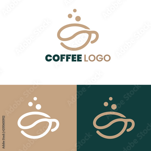 Premium Coffee Bean Logo Vector Emblem Design 