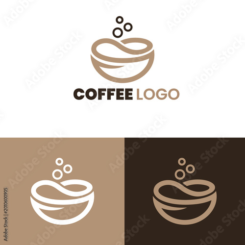 Premium Coffee Bean Logo Vector Emblem Design Edit 