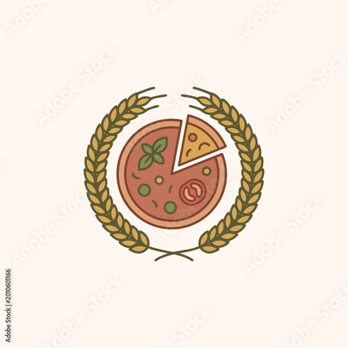 Simple pizza logo design vector illustration 