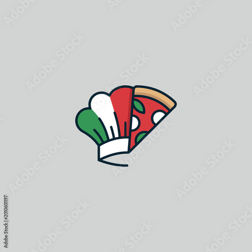 Simple pizza logo design vector illustration, Pizza logo design template 