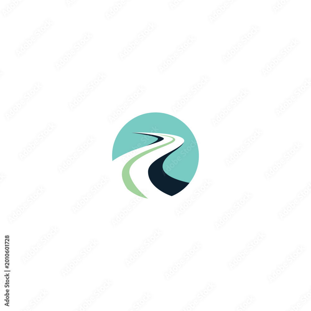 Naklejka premium Circular Swoosh Road Abstract Logo Design