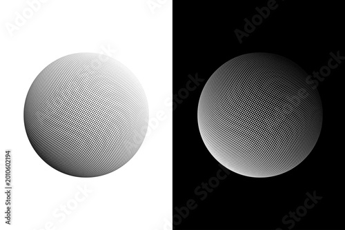 Schilderij op canvas Dotted globes, circle shapes with dot pattern fading effect