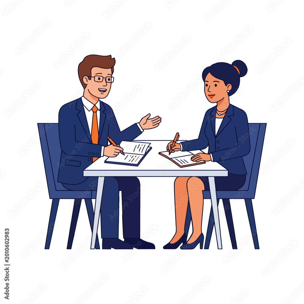 Obraz premium Podcast Broadcasting and Interview Vector Concept