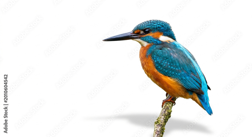 Obraz premium Kingfisher Bird Isolated on White Background