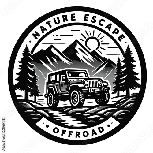 Adventure Car Mountain Path vector