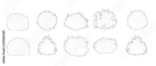 Architectural Plant Vector Set CAD Shrubs and Bushes Elevation View for Landscape Design AutoCAD Drawing Elements Collection