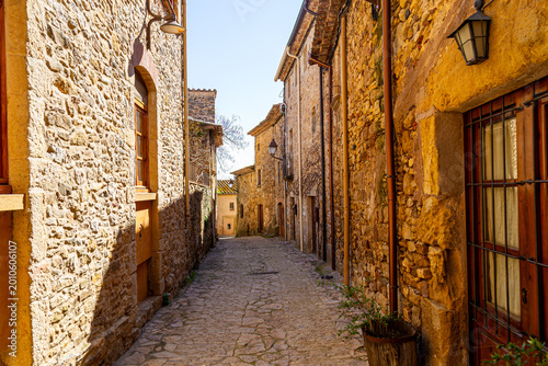 Medieval stone Peratallada town. Catalonia. Spain