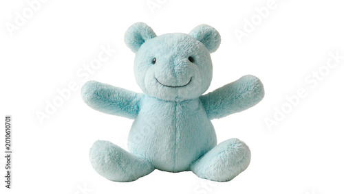 Photos Soft Blue Plush Teddy Bear Sitting with Open Arms