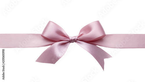 Fotografia Dusty rose satin ribbon bow with long streamer
