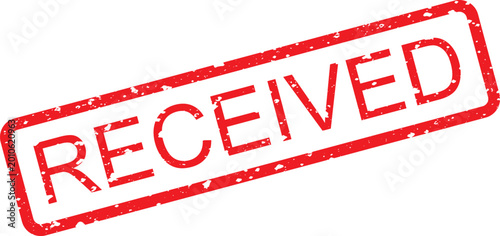 Bilde på lerret Red rubber stamp impression with the word received in a rectangular border on a