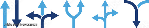 Foto Traffic directional arrows icon set, different styles and orientations, Traffic