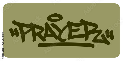 Billede på lærred Prayer spiritual theme lettering in creative hand drawn style