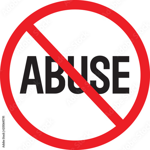 Free Download Red prohibition sign with the word ABSE inside symbolizing no abuse stop violence and awareness concept isolated on white background - GFXLoad