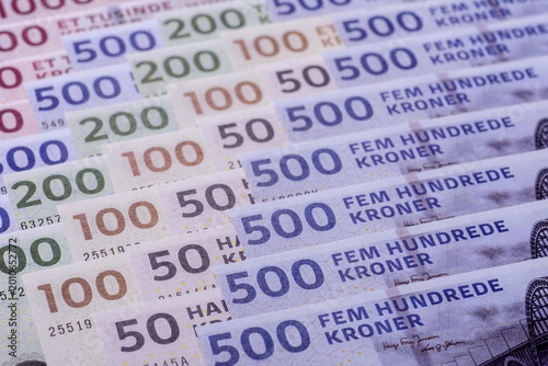 Quadro su tela Money, currency of Denmark, Danish krone banknotes