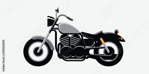 Fotografie Classic cruiser motorcycle vector illustration
