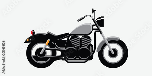 Tableau sur toile Classic cruiser motorcycle vector illustration