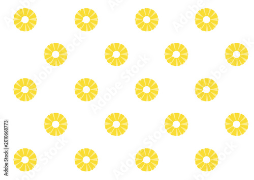 Pineapple Core Repeat Seamless Pattern Exotic Fruit Juice Pineapples Dessert Fresh Juice Smoothy Tropical Cute Vector Print