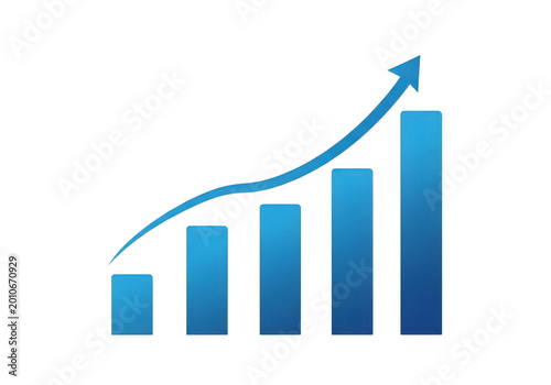 Blue upward growth bar chart icon isolated on transparent background Free Download Blue upward growth bar chart icon isolated on transparent background - GFXLoad