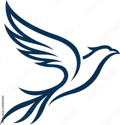 Flying Dove Outline Illustration