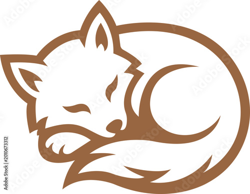 Sleeping Fox Illustration