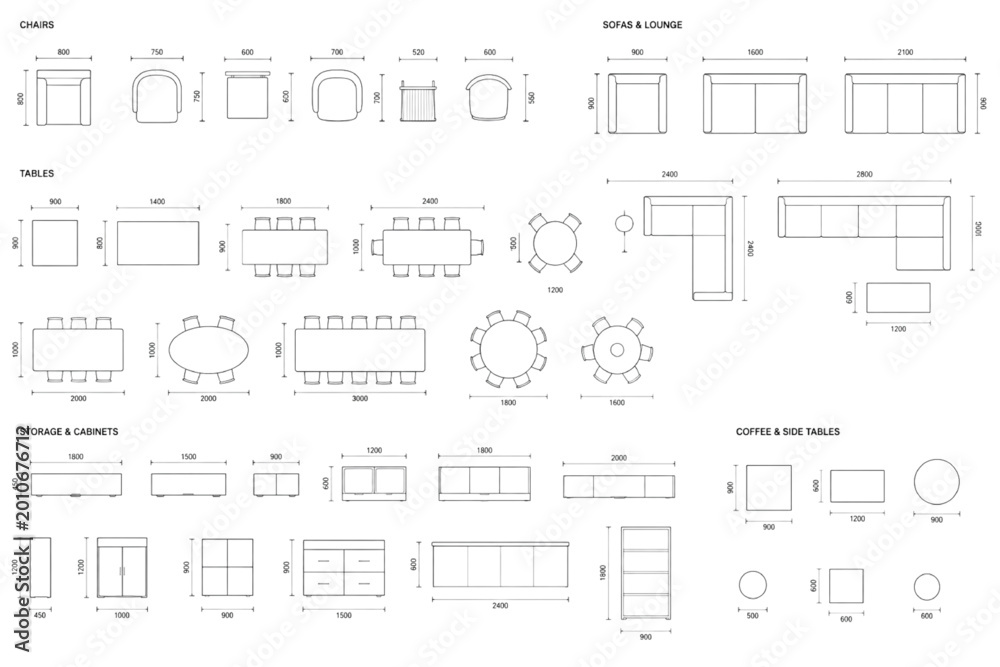 Obraz premium Comprehensive Collection of Furniture CAD Blocks for Architectural Design and Interior Layouts